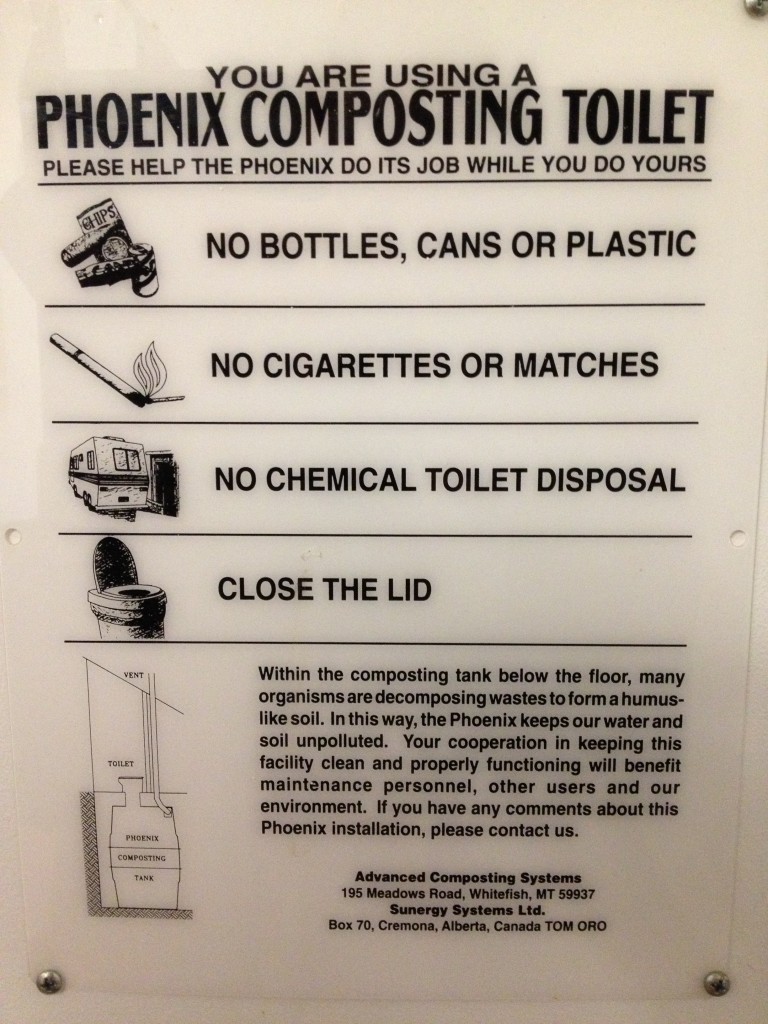 compostable toilet sign